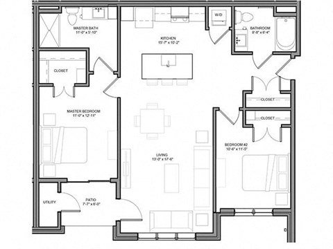 Preserve at Highland Ridge_2 Bedroom Floor Plan
